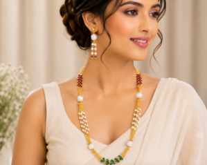 Kizonil Gold Plated Multi Layered Moissanite Pendant Sets